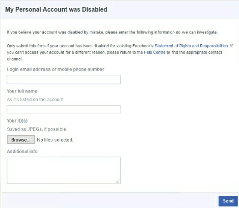 My personal account was disabled